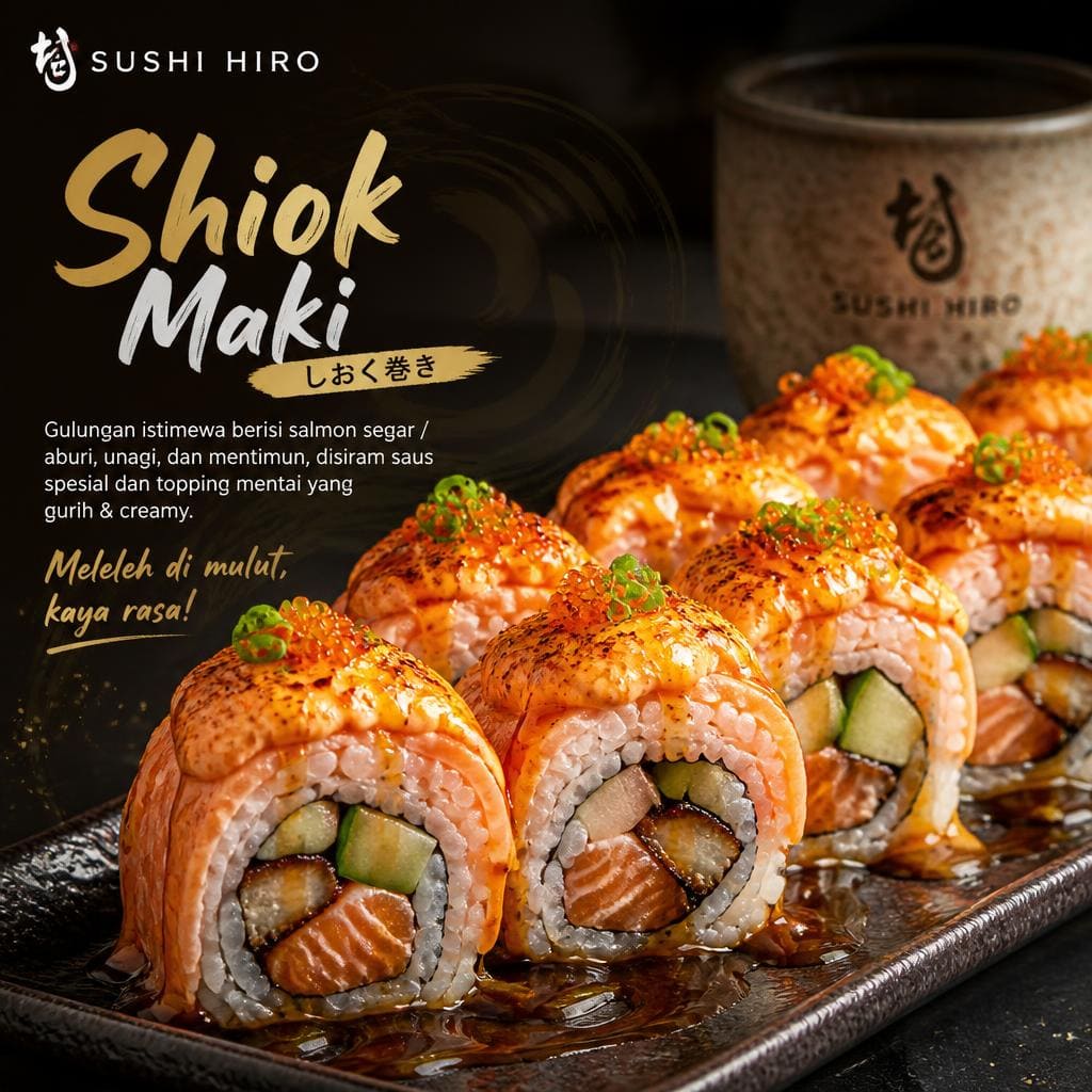 Shiok Maki Sushi Hiro menu roll unagi